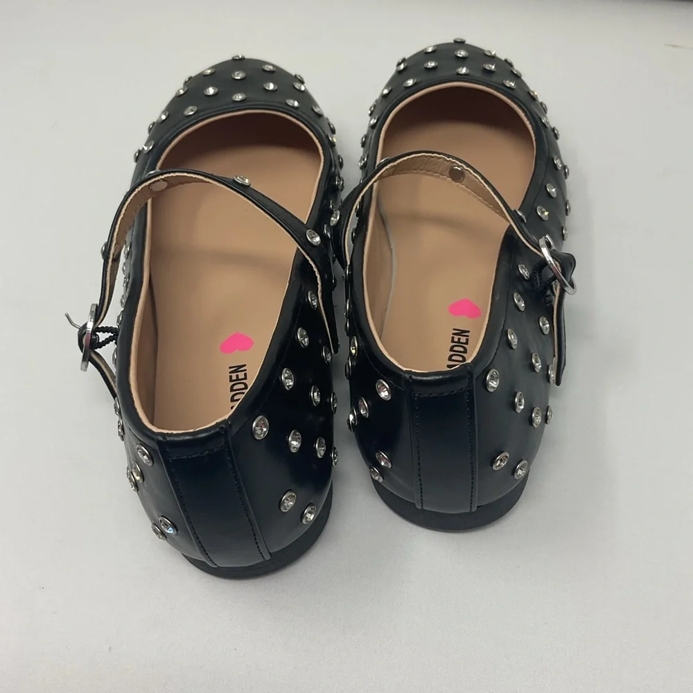 Steve Madden Kids Black Studded Mary Jane Shoes